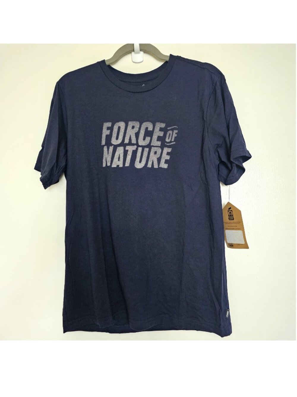 NWT!! REI Force of Nature Organic Cotton Graphic T Shirt, S, Dark Navy